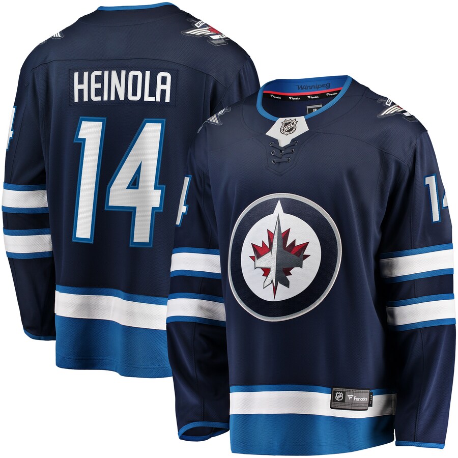 Men's Winnipeg Jets Ville Heinola Fanatics Branded Navy Home Breakaway Player Jersey - ujerseystore