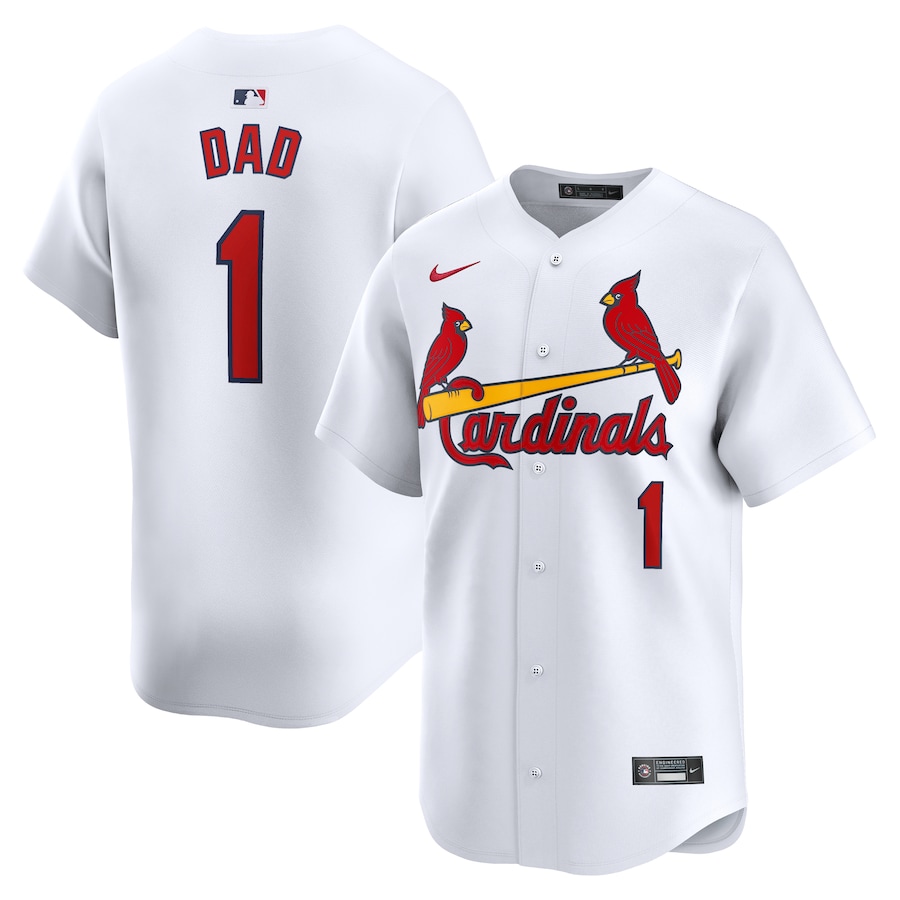 Men's St. Louis Cardinals Nike White #1 Dad Home Limited Jersey - ujerseystore