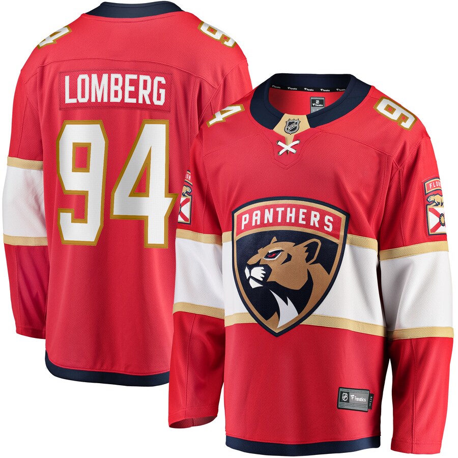 Men's Florida Panthers Ryan Lomberg Fanatics Branded Red Home Breakaway Player Jersey - ujerseystore