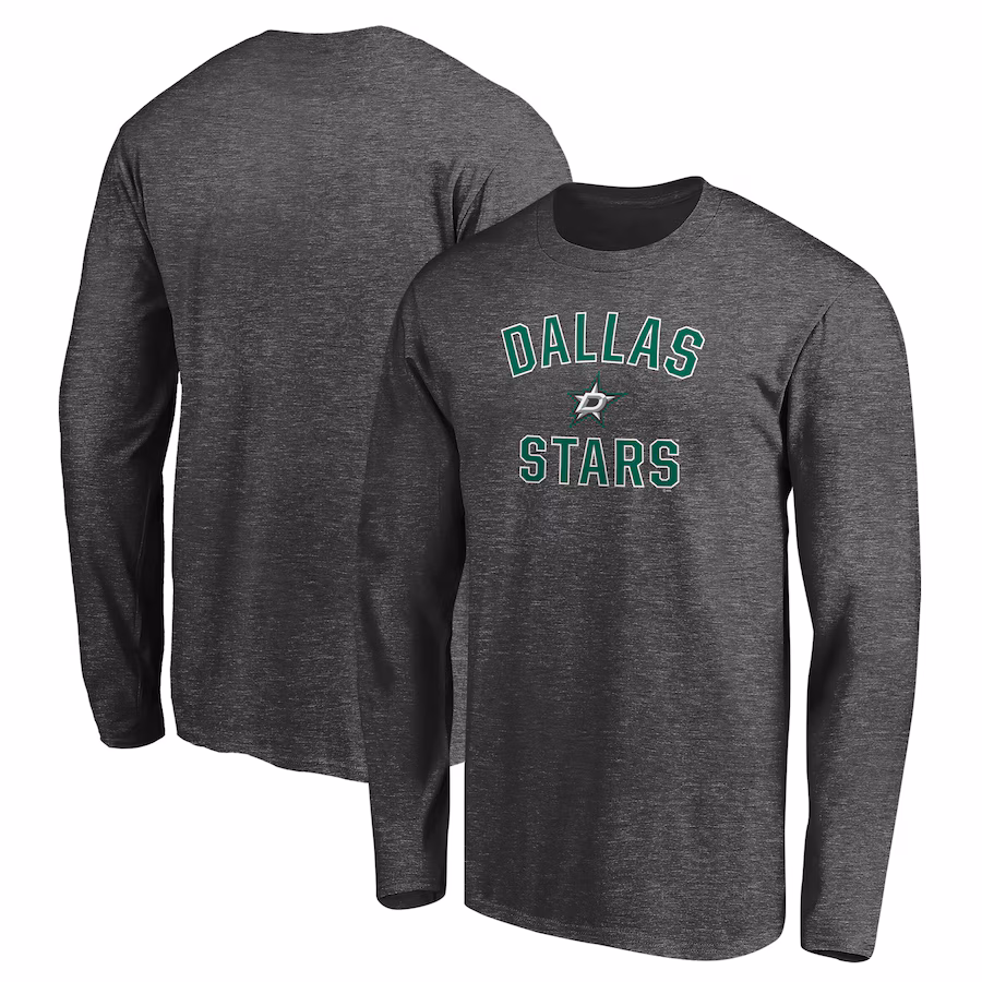 Men's Dallas Stars Charcoal Victory Arch Long Sleeve T-Shirt - ujerseystore