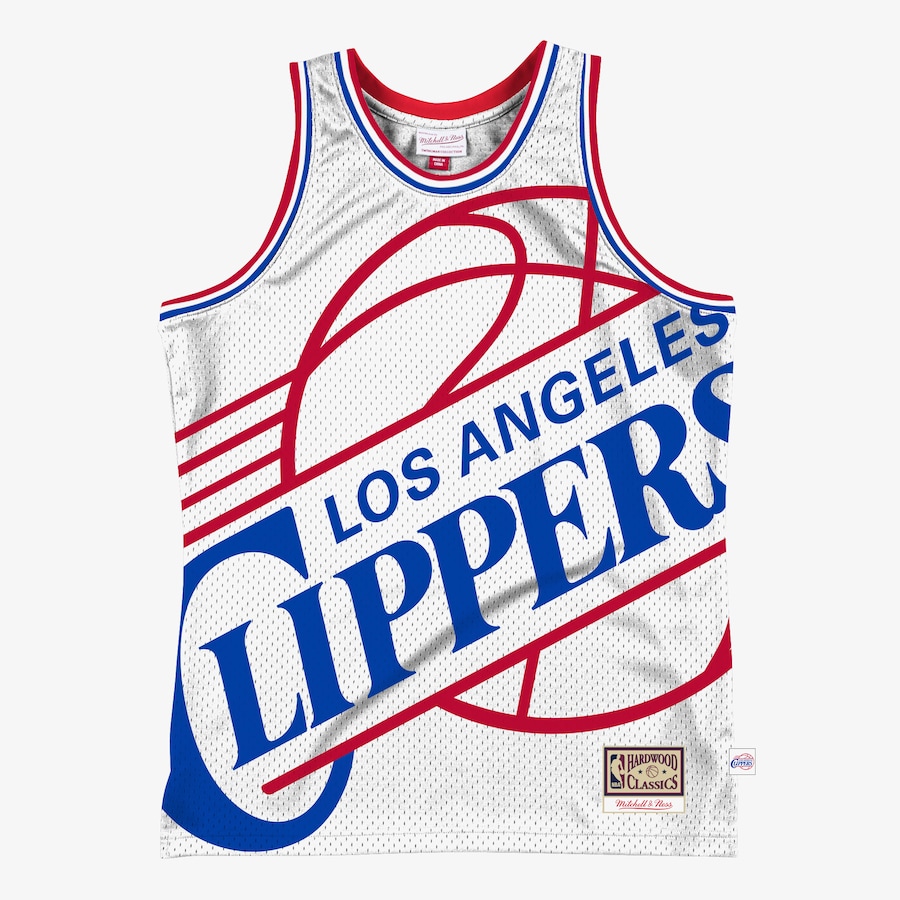 Men's LA Clippers Mitchell & Ness White Hardwood Classics Blown Out Fashion Jersey - ujerseystore