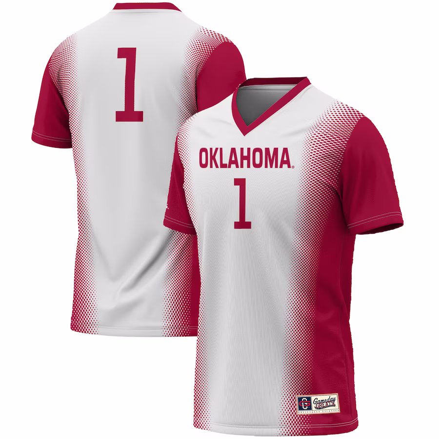 #1 Oklahoma Sooners GameDay Greats Youth  Lightweight Women's Soccer Jersey - White - ujerseystore