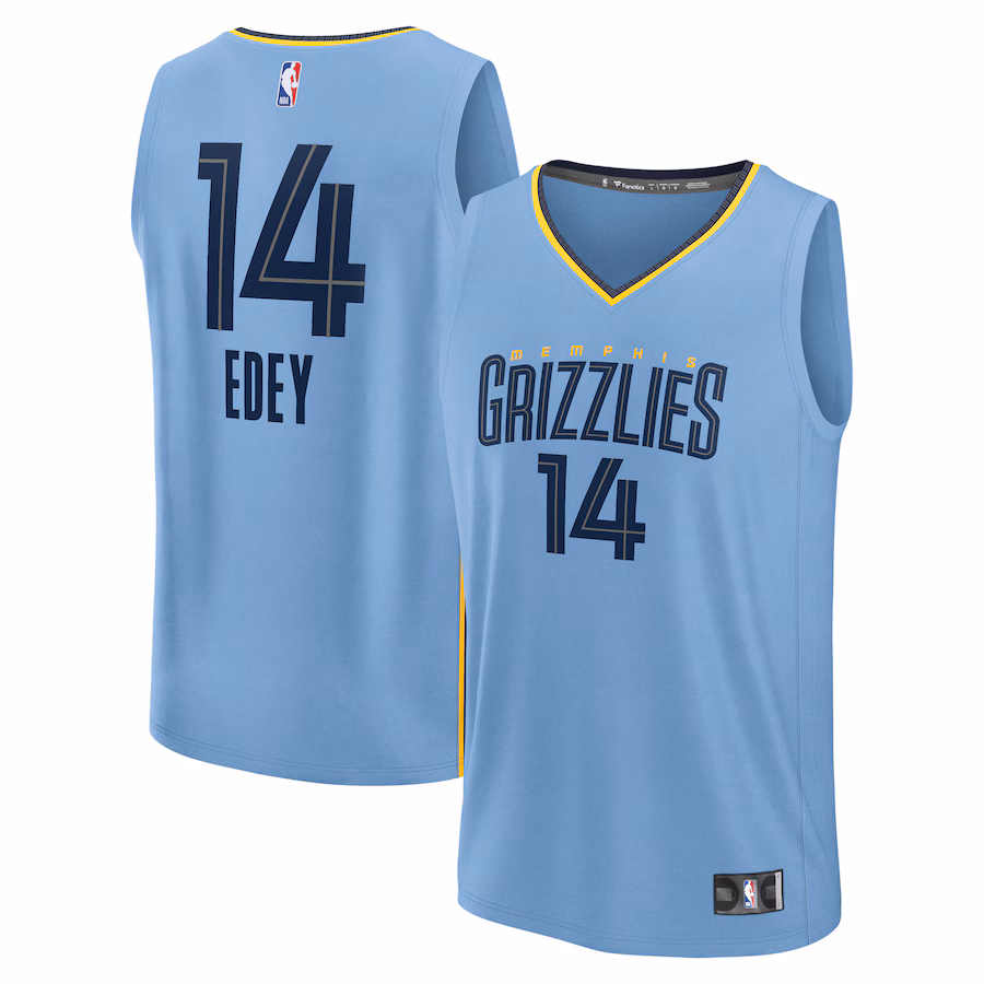 Men's Memphis Grizzlies Zach Edey Fanatics Light Blue Fast Break Replica Player Jersey - Statement Edition - ujerseystore
