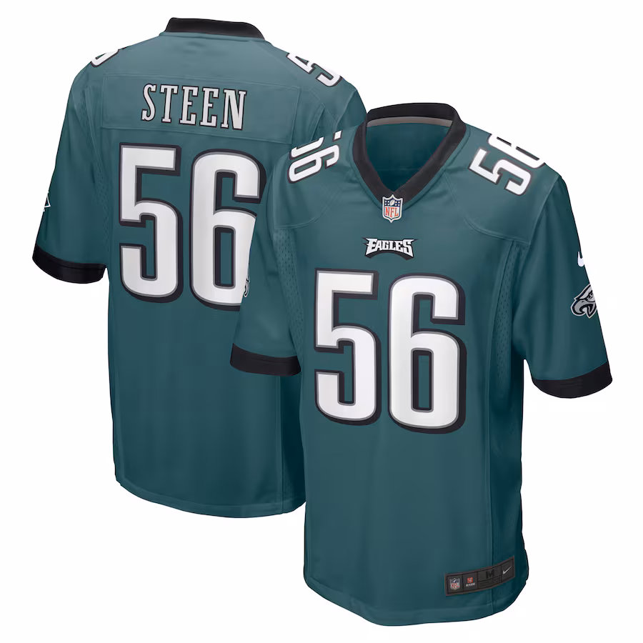 Men's Philadelphia Eagles Tyler Steen Nike Midnight Green Team Game Jersey - ujerseystore