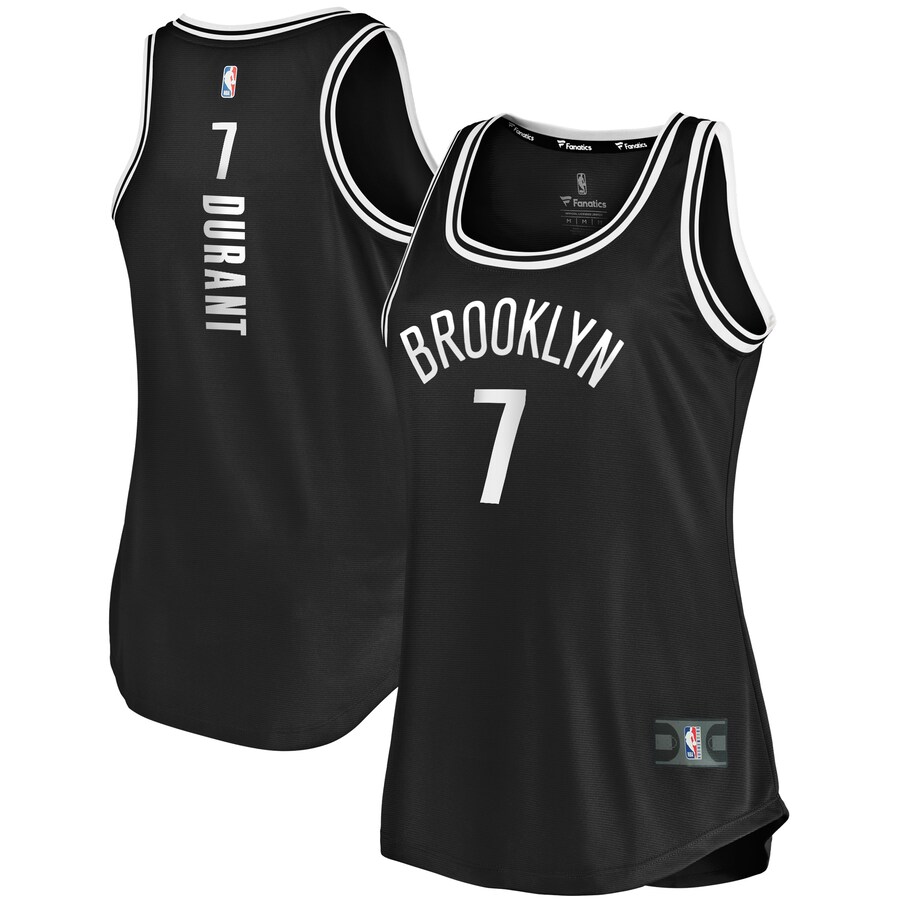 Women's Brooklyn Nets Kevin Durant Fanatics Black Fast Break Tank Jersey - Icon Edition - ujerseystore