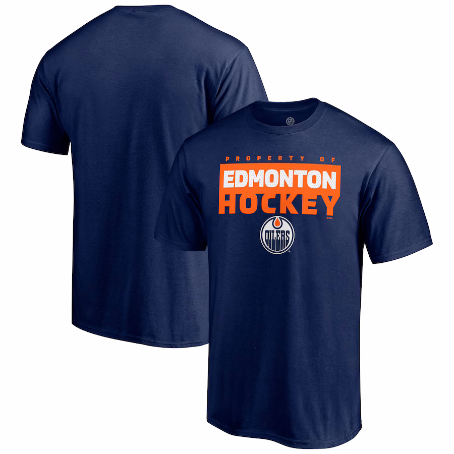Men's Edmonton Oilers Navy Gain Ground T-Shirt - ujerseystore