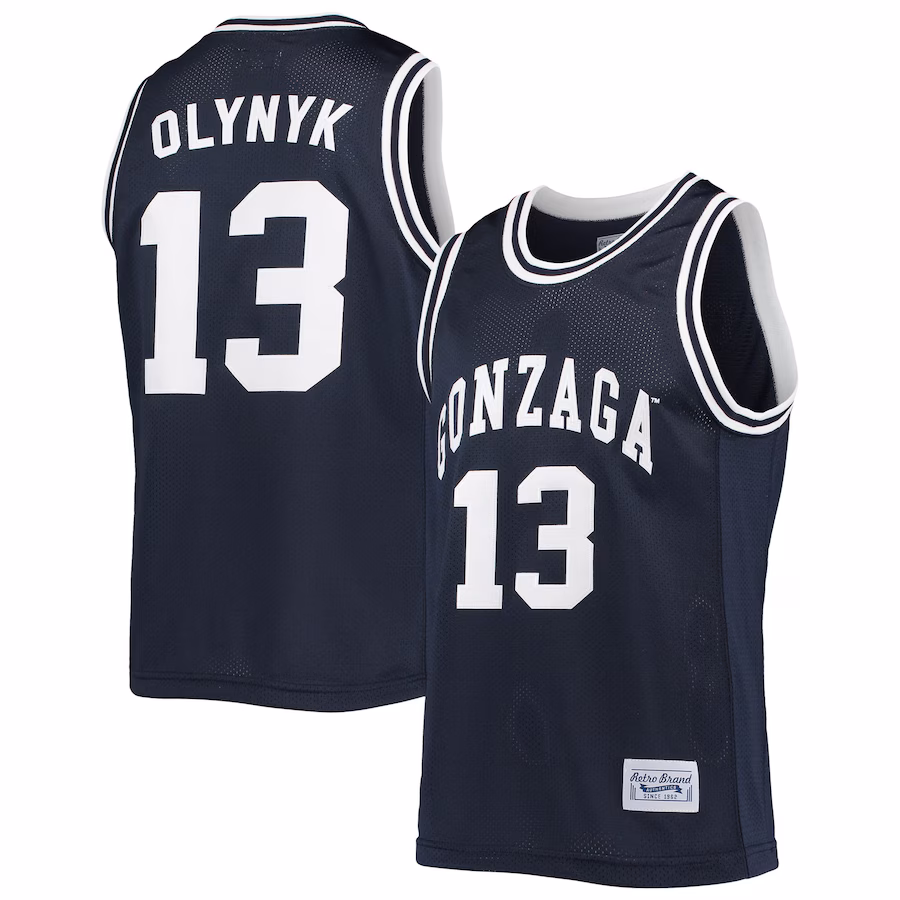 Men's Original Retro Brand Kelly Olynyk Navy Gonzaga Bulldogs Alumni Commemorative Classic Basketball Jersey - ujerseystore