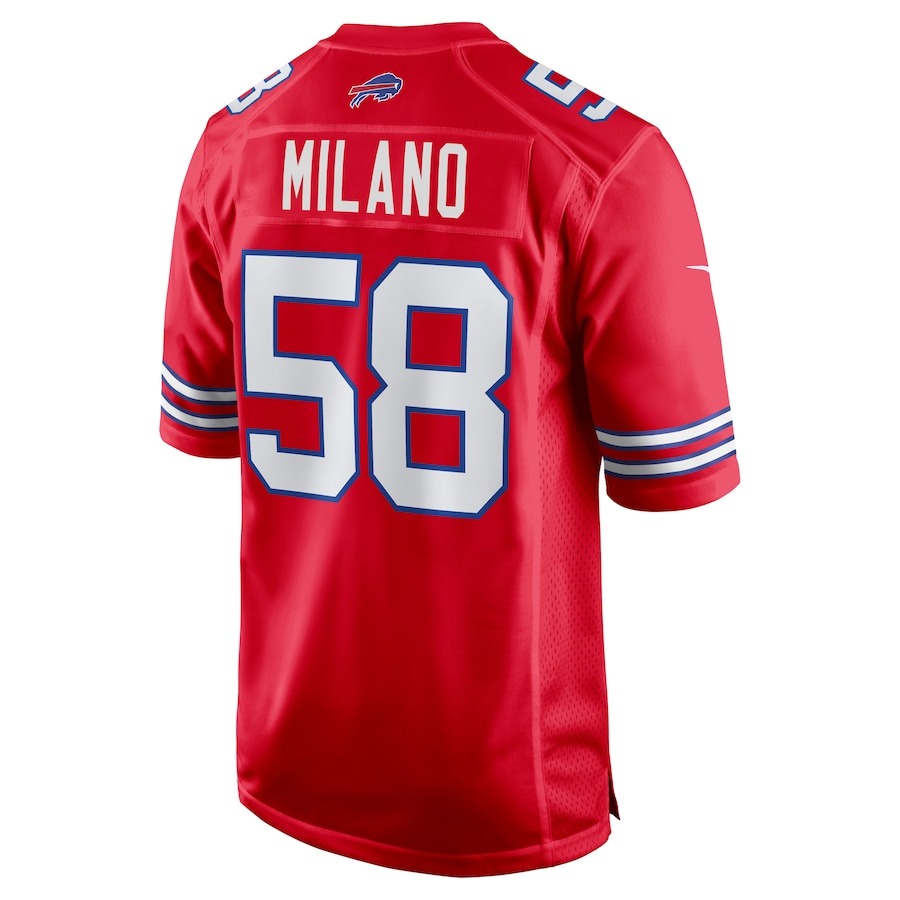 Men's Buffalo Bills Matt Milano Nike Red Alternate Game Jersey - ujerseystore