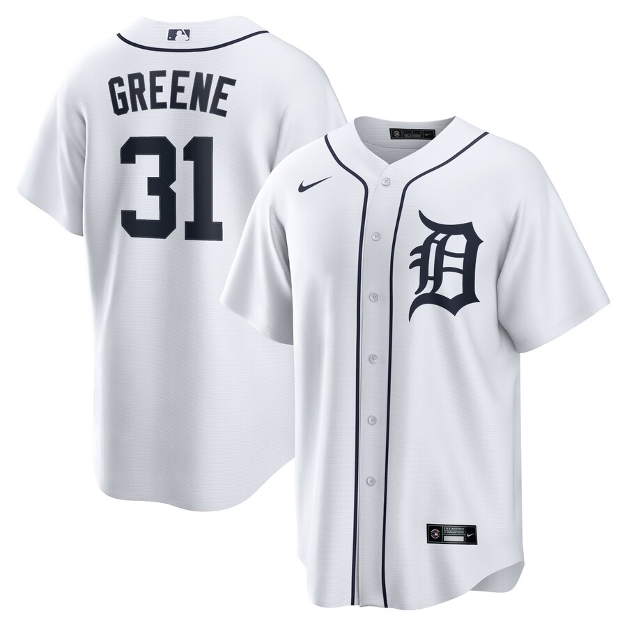 Men's Detroit Tigers Riley Greene Nike White Replica Player Jersey - ujerseystore