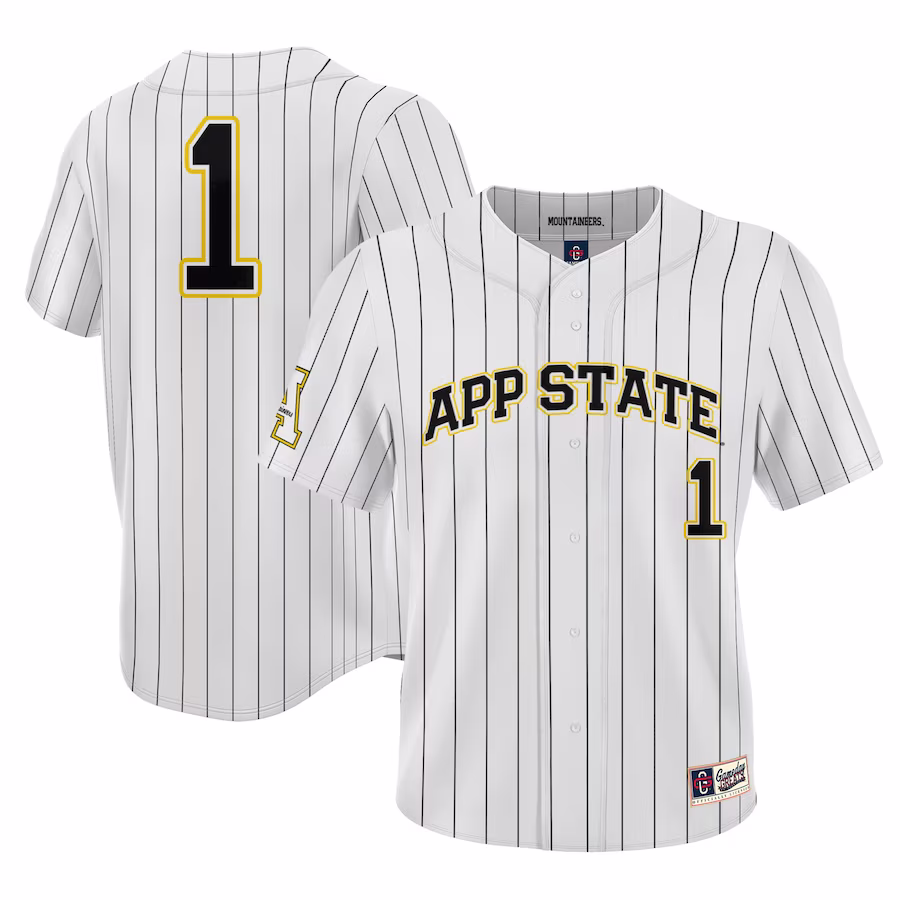 #1 Appalachian State Mountaineers GameDay Greats Youth Lightweight Baseball Jersey - White - ujerseystore