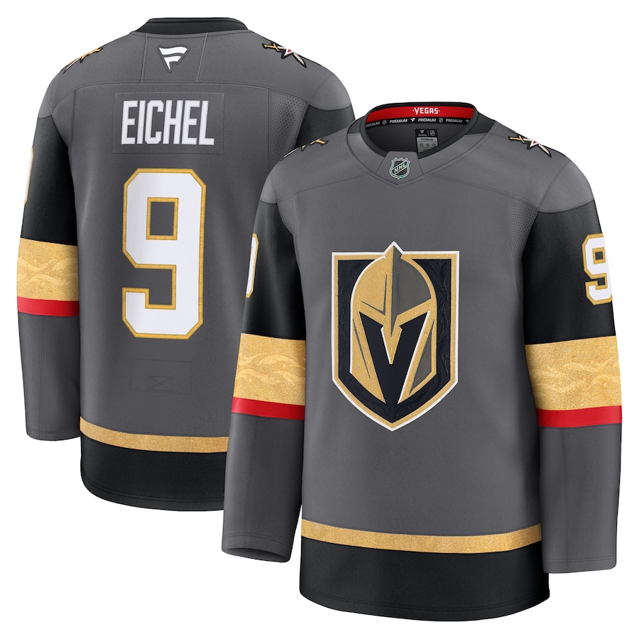 Men's Vegas Golden Knights Jack Eichel Fanatics Gray Alternate Premium Jersey - ujerseystore
