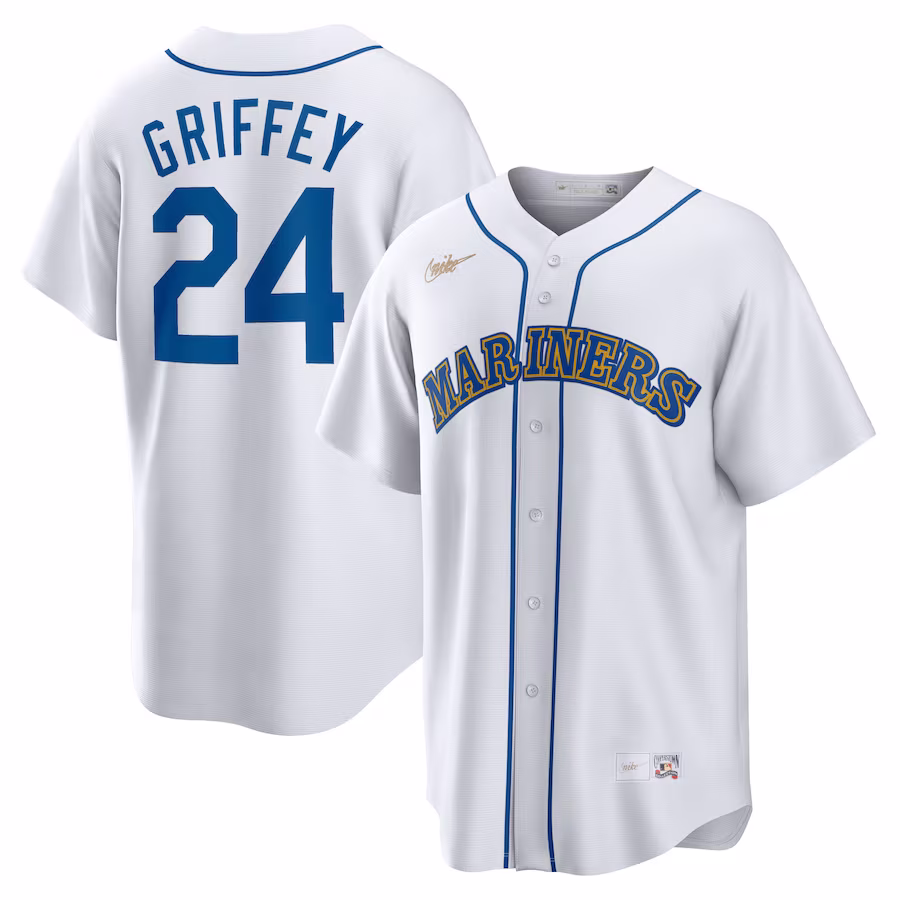 Men's Seattle Mariners Ken Griffey Jr. Nike White Home Cooperstown Collection Player Jersey - ujerseystore