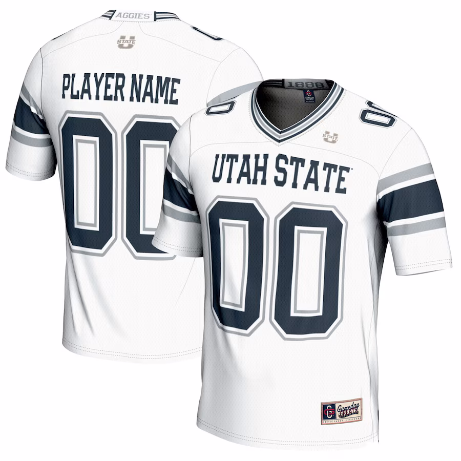 Utah State Aggies GameDay Greats Youth NIL Pick-A-Player Football Jersey - White - ujerseystore