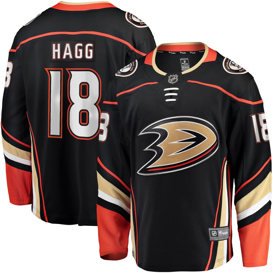 Men's Anaheim Ducks Robert Hagg Fanatics Branded Black Home Breakaway Jersey - ujerseystore