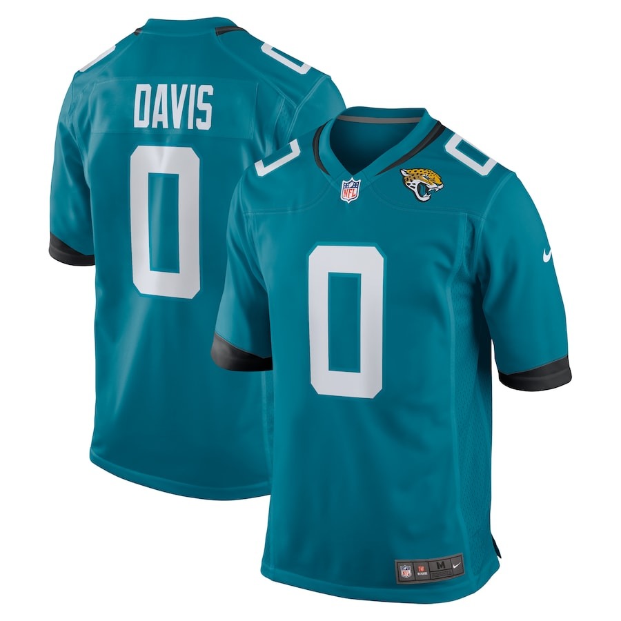Men's Jacksonville Jaguars Gabe Davis Nike Teal Team Game Player Jersey - ujerseystore