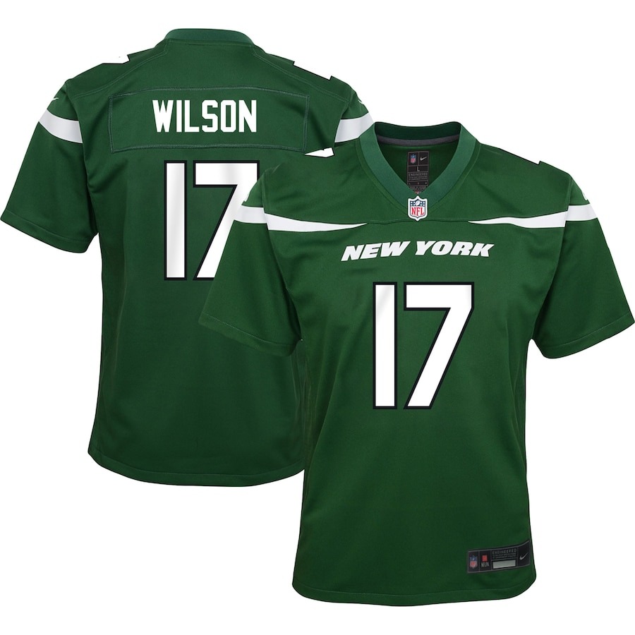Youth New York Jets Garrett Wilson Nike Green Game Jersey - ujerseystore