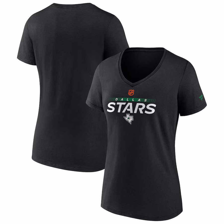 Women's Dallas Stars Fanatics Black Special Edition V-Neck T-Shirt - ujerseystore