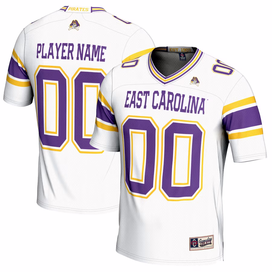 ECU Pirates GameDay Greats Youth NIL Pick-A-Player Football Jersey - White - ujerseystore