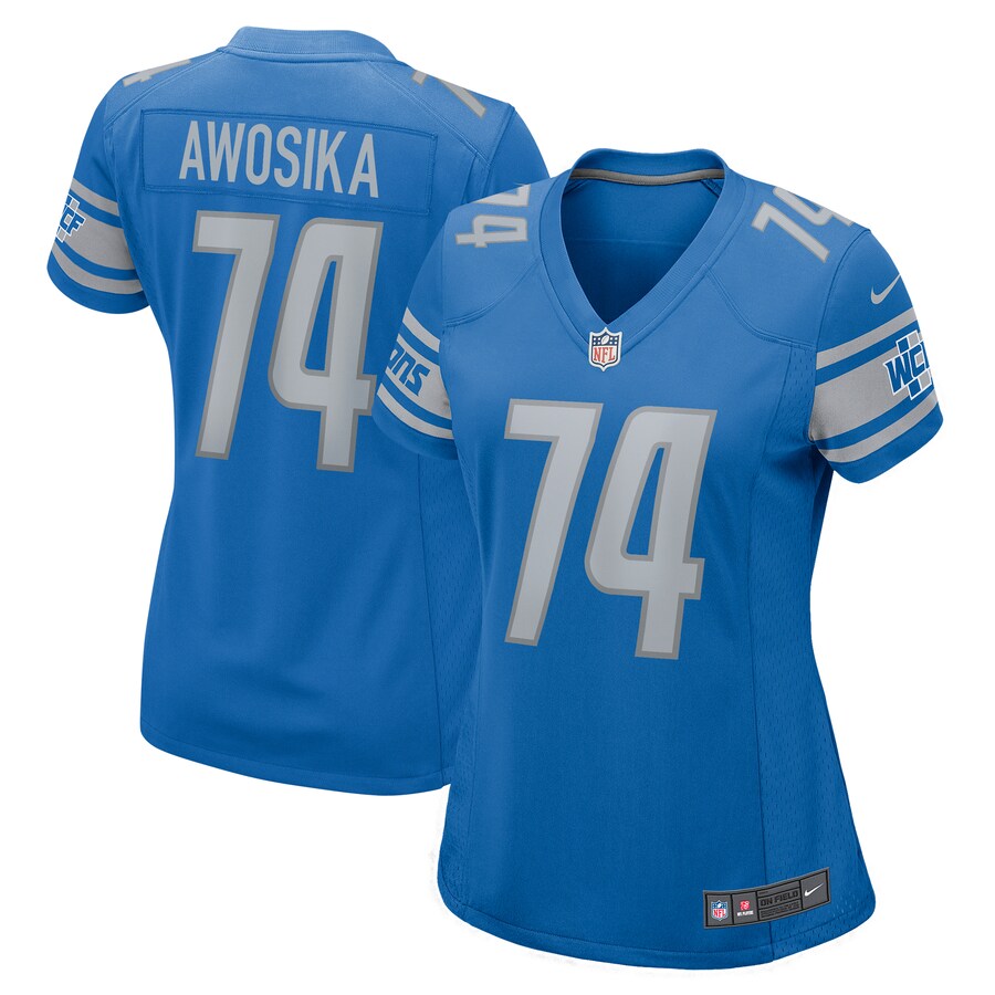 Women's Detroit Lions Kayode Awosika Nike Blue Home Game Player Jersey - ujerseystore