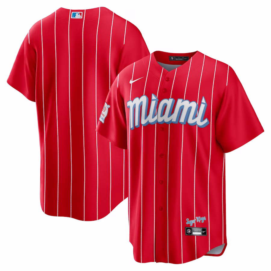 Men's Miami Marlins Nike Red City Connect Replica Team Jersey - ujerseystore