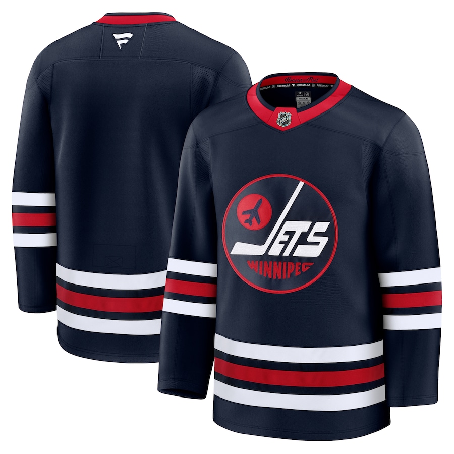 Men's Winnipeg Jets Fanatics Navy Alternate Premium Jersey - ujerseystore