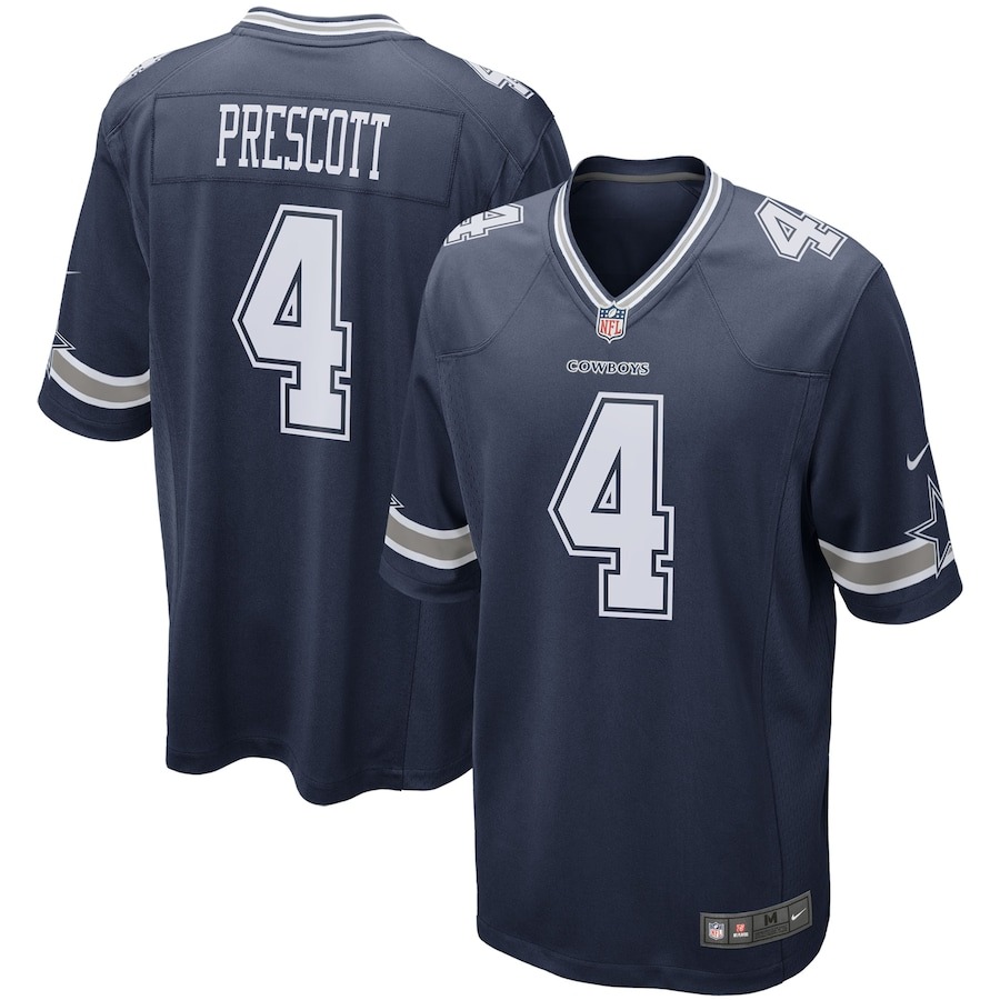 Men's Dallas Cowboys Dak Prescott Nike Navy Game Team Jersey - ujerseystore