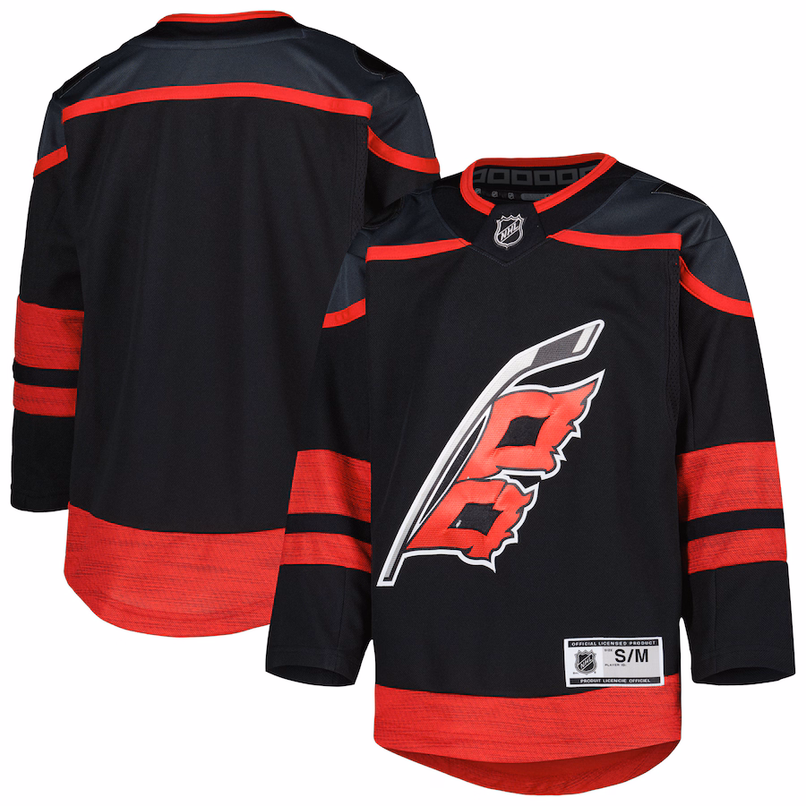 Youth Carolina Hurricanes Black 2021/22 Alternate Premier Jersey - ujerseystore