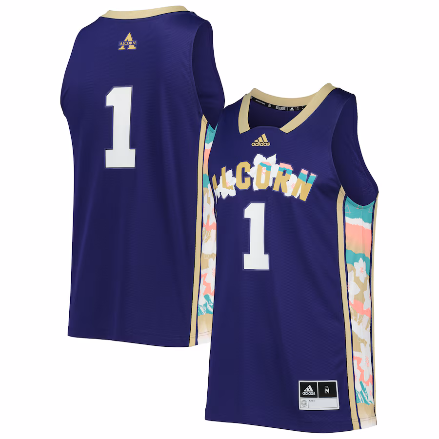 #1 Alcorn State Braves adidas Honoring Black Excellence Replica Basketball Jersey - Purple - ujerseystore