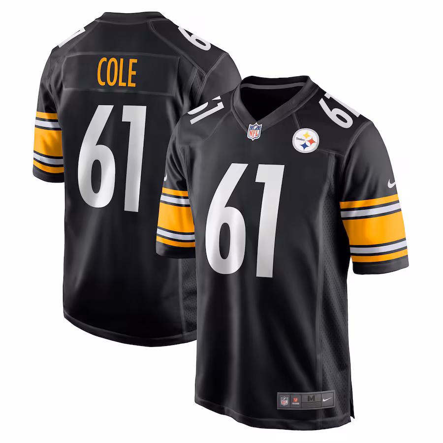 Men's Pittsburgh Steelers Mason Cole Nike Black Game Player Jersey - ujerseystore