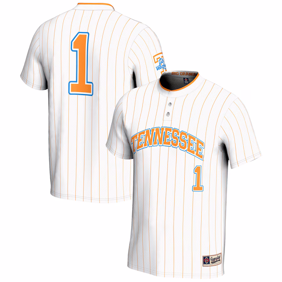 Unisex GameDay Greats #1 White Tennessee Volunteers Lightweight Softball Jersey - ujerseystore
