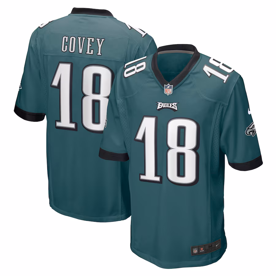 Men's Philadelphia Eagles Britain Covey Nike Midnight Green Home Game Player Jersey - ujerseystore