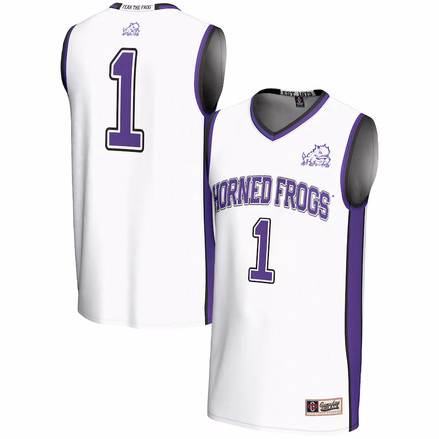 Youth GameDay Greats #1 White TCU Horned Frogs Lightweight Basketball Jersey - ujerseystore