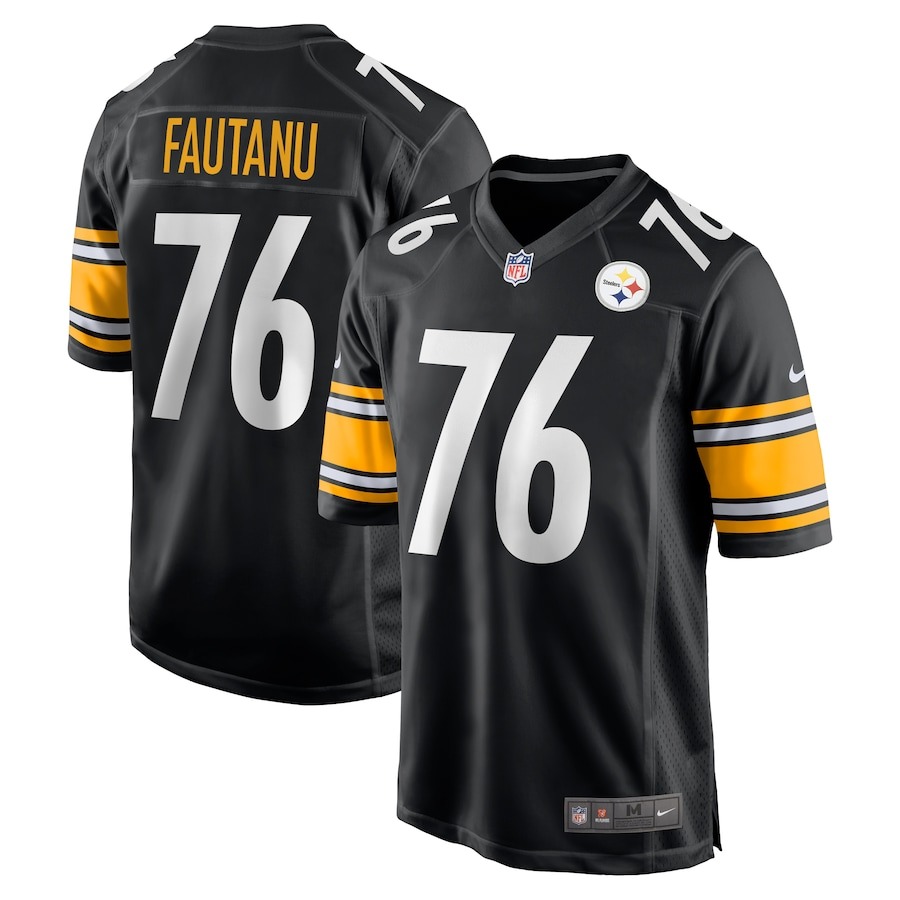 Men's Pittsburgh Steelers Troy Fautanu Nike Black 2024 NFL Draft First Round Pick Player Game Jersey - ujerseystore