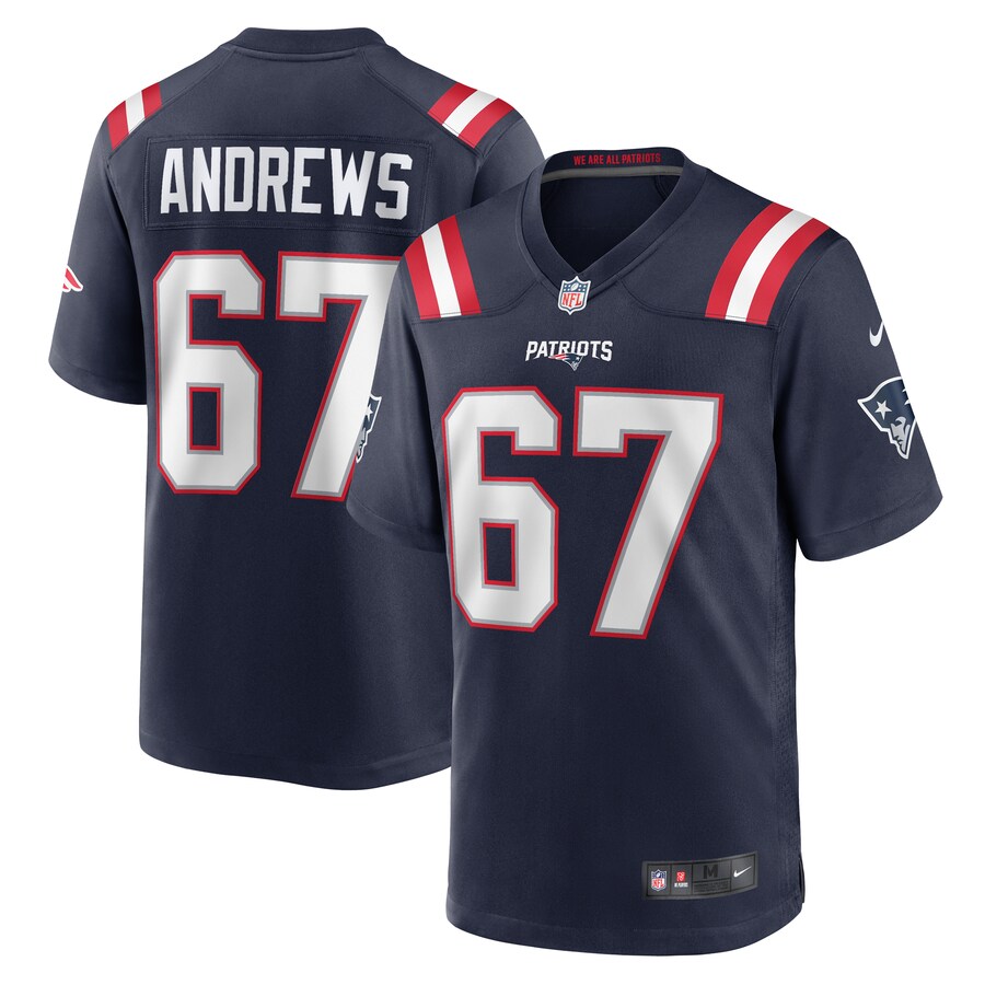 Men's New England Patriots Jake Andrews Nike  Navy Team Game Jersey - ujerseystore
