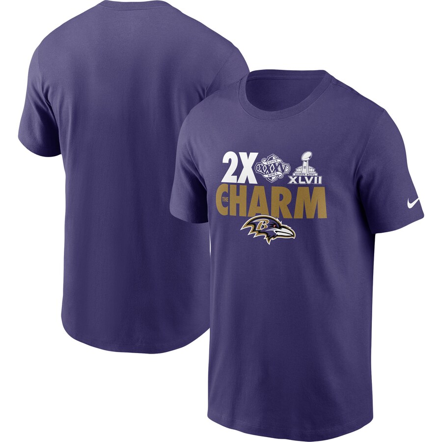 Men's Baltimore Ravens Nike Purple Hometown Collection 2x Super Bowl Champions T-Shirt - ujerseystore