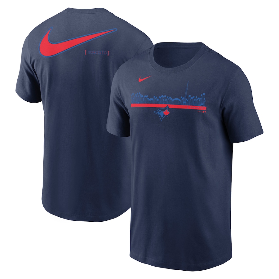 Men's Toronto Blue Jays Nike Navy 2-Hit Speed City Connect T-Shirt - ujerseystore