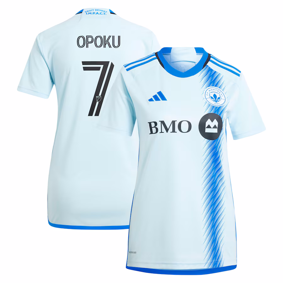 Women's CF Montreal Kwadwo Opoku adidas Light Blue 2024 La Main Replica Player Jersey - ujerseystore