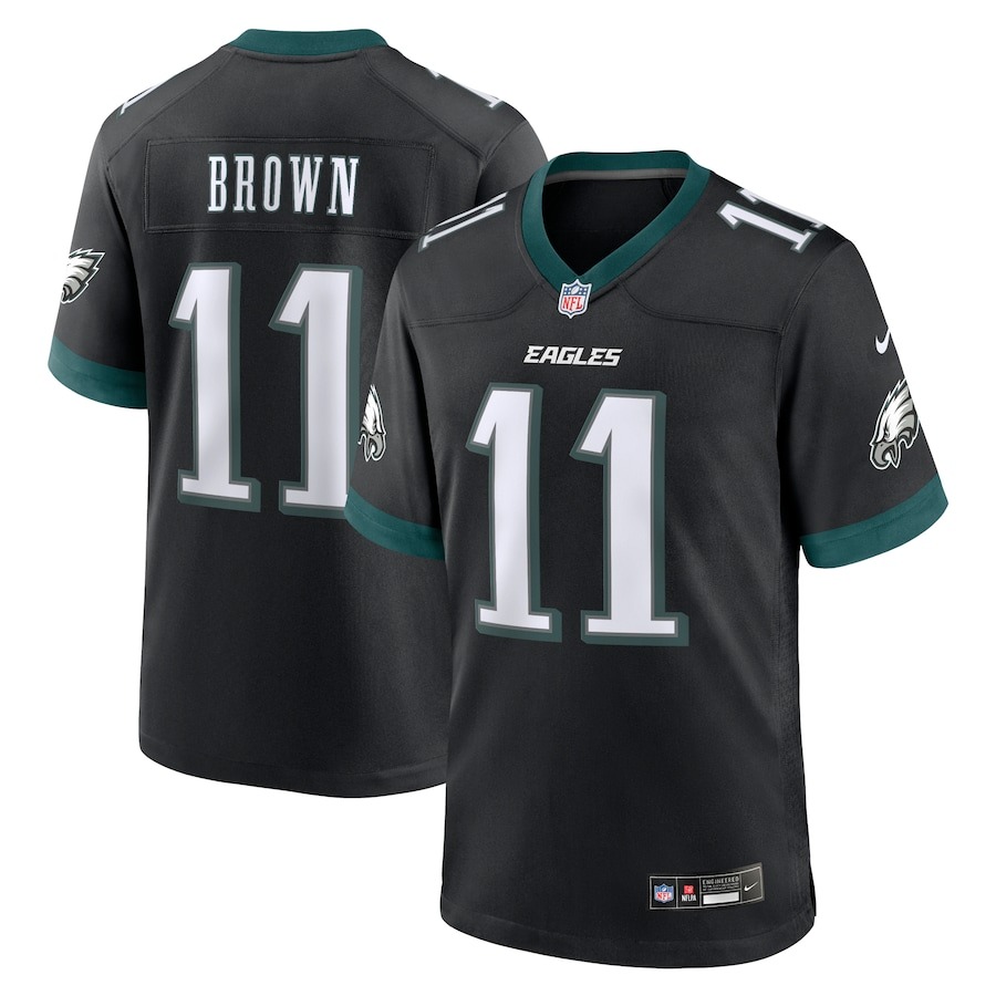 Men's Philadelphia Eagles A.J. Brown Nike Black Alternate Game Jersey - ujerseystore