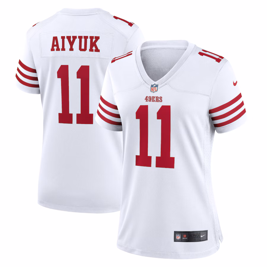 Women's San Francisco 49ers Brandon Aiyuk Nike White Player Jersey - ujerseystore