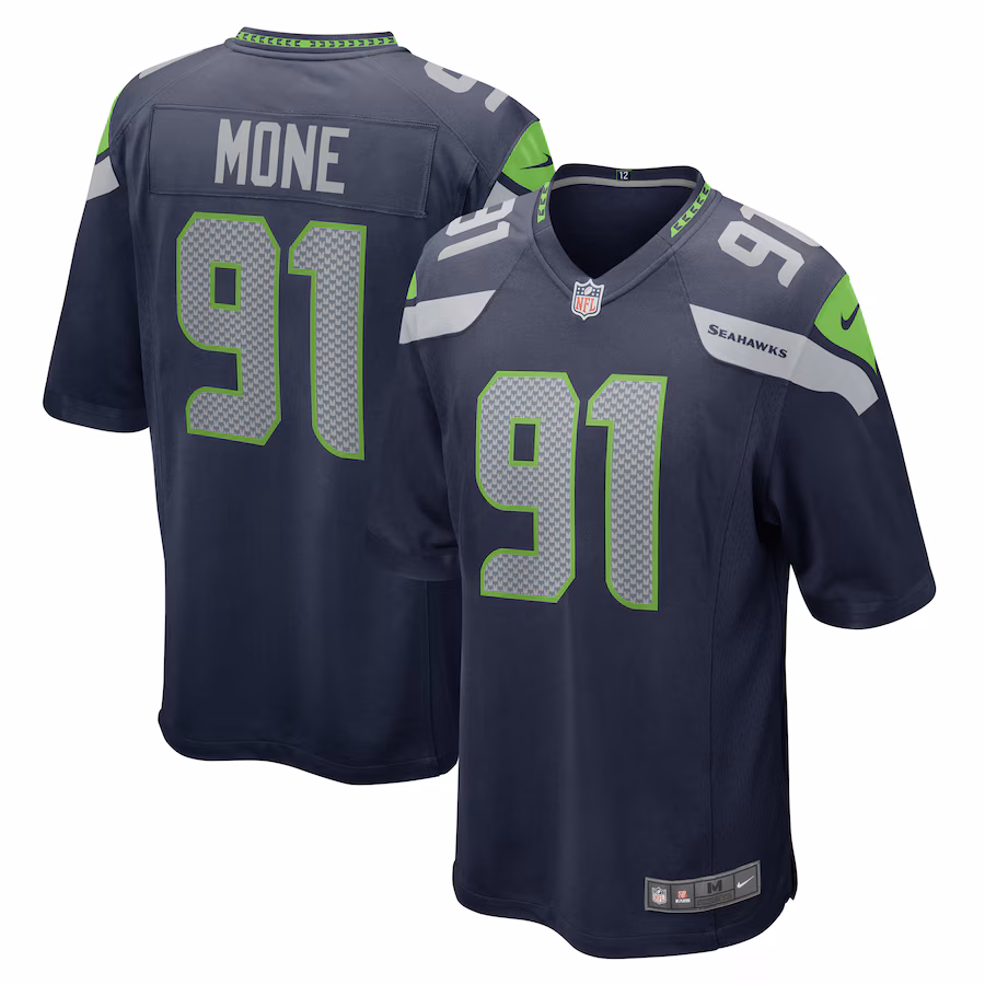 Men's Seattle Seahawks Bryan Mone Nike College Navy  Game Jersey - ujerseystore