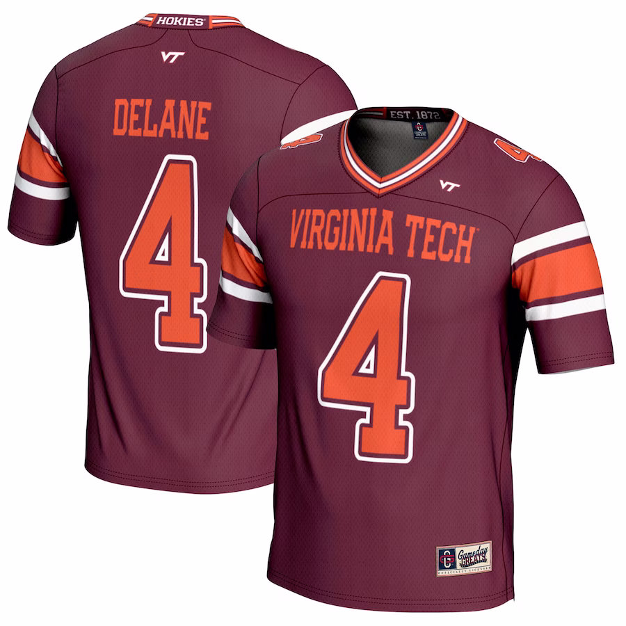Mansoor Delane Virginia Tech Hokies GameDay Greats NIL Player Football Jersey - Maroon - ujerseystore