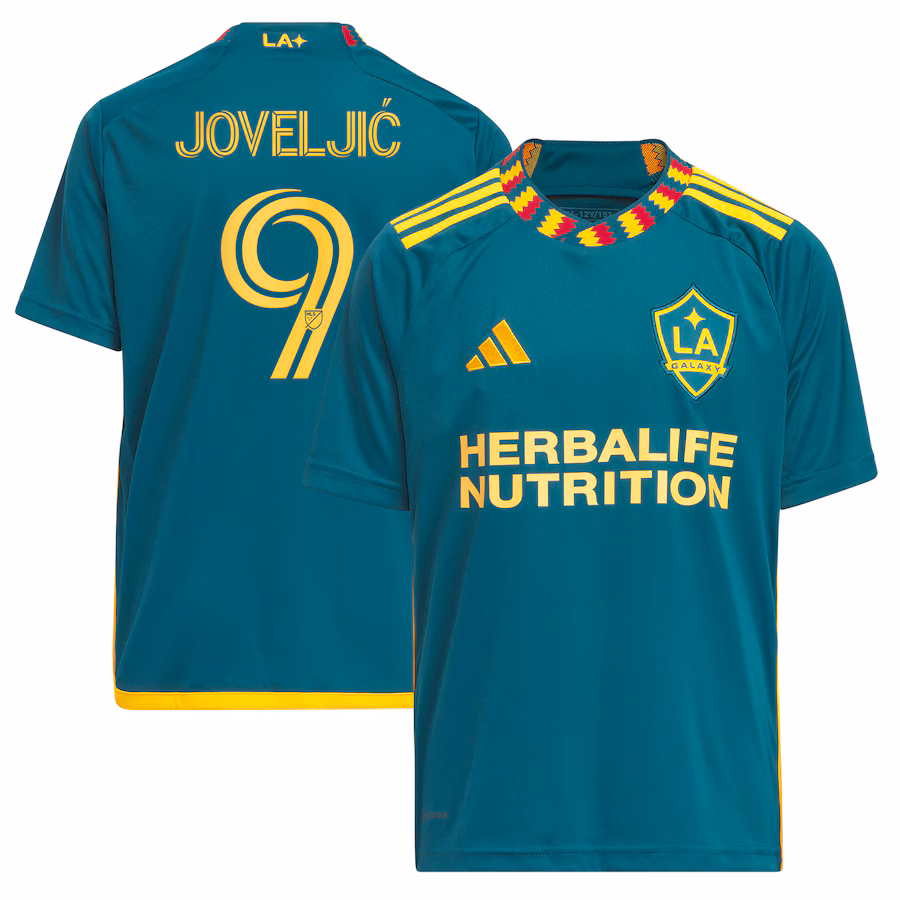 Youth LA Galaxy Dejan Joveljic adidas Green 2023 LA Kit Replica Player Jersey - ujerseystore