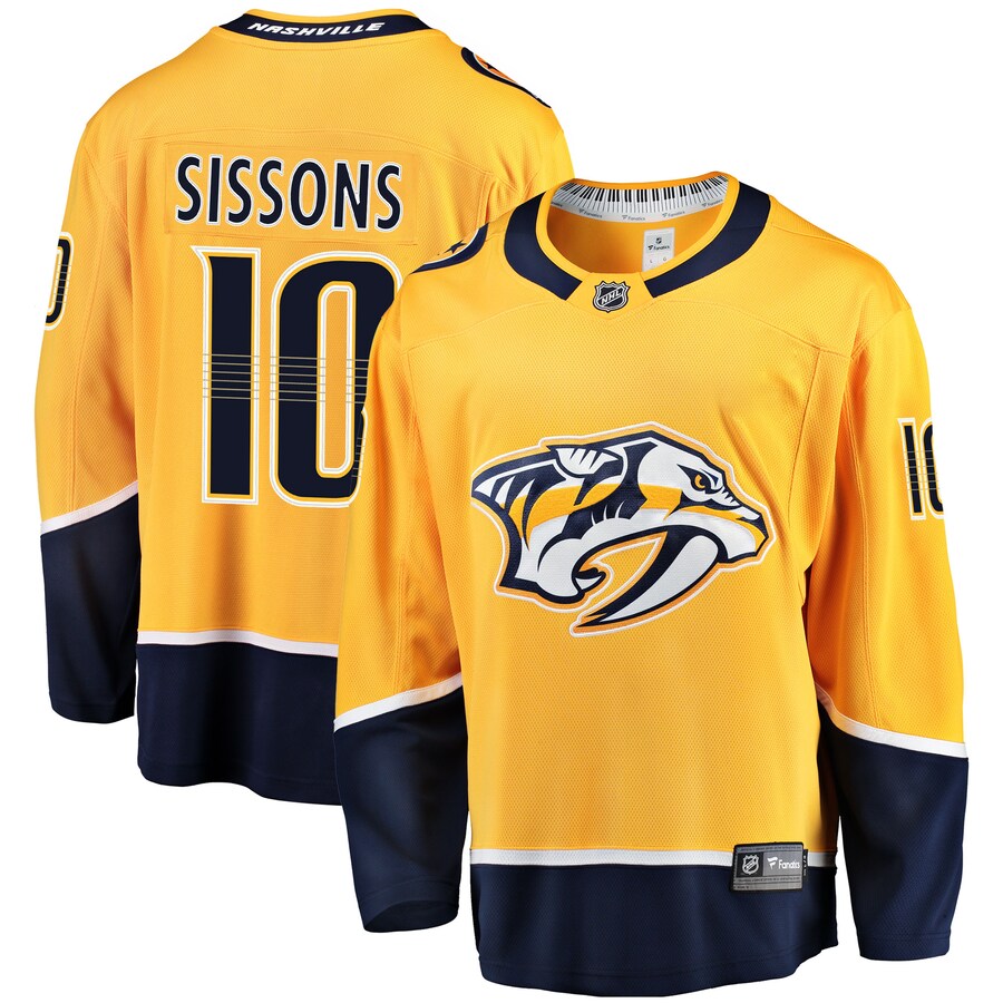 Men's Nashville Predators Colton Sissons Fanatics Branded Gold Breakaway Player Jersey - ujerseystore