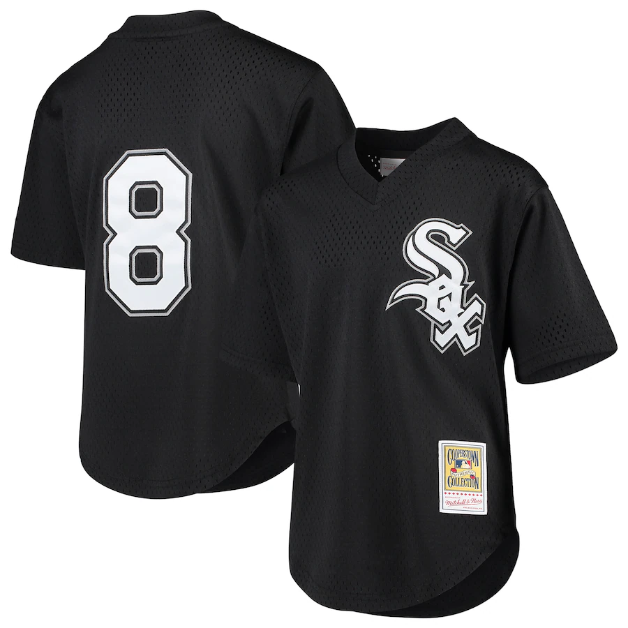 Youth Chicago White Sox Bo Jackson Mitchell & Ness Black Cooperstown Collection Mesh Batting Practice Jersey - ujerseystore
