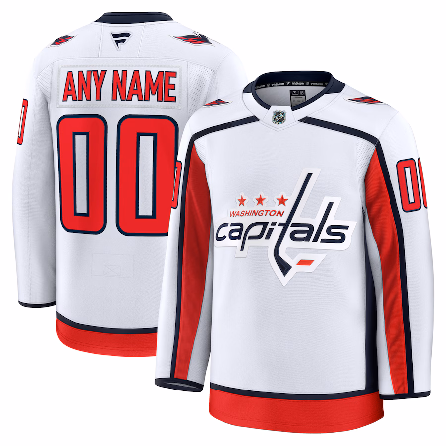 Men's Washington Capitals Fanatics White Away Premium Custom Jersey - ujerseystore