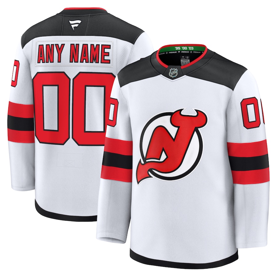 Men's New Jersey Devils Fanatics White Away Premium Custom Jersey - ujerseystore