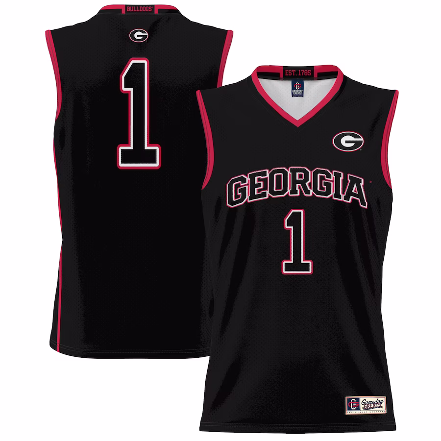 #1 Georgia Bulldogs GameDay Greats Youth Lightweight Basketball Jersey - Black - ujerseystore