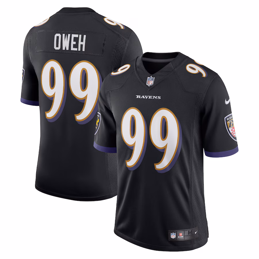 Men's Baltimore Ravens Odafe Oweh Nike Black Vapor Limited Jersey - ujerseystore