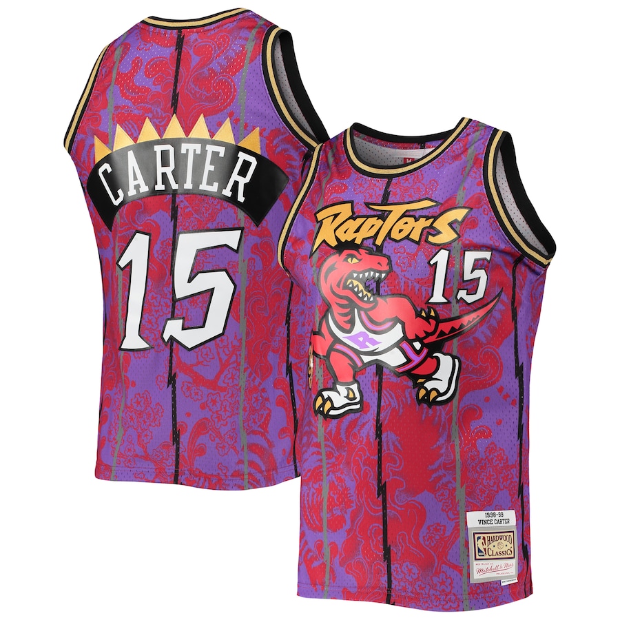 Men's Toronto Raptors Vince Carter Mitchell & Ness Purple Hardwood Classics 1998/99 Lunar New Year Swingman Jersey - ujerseystore