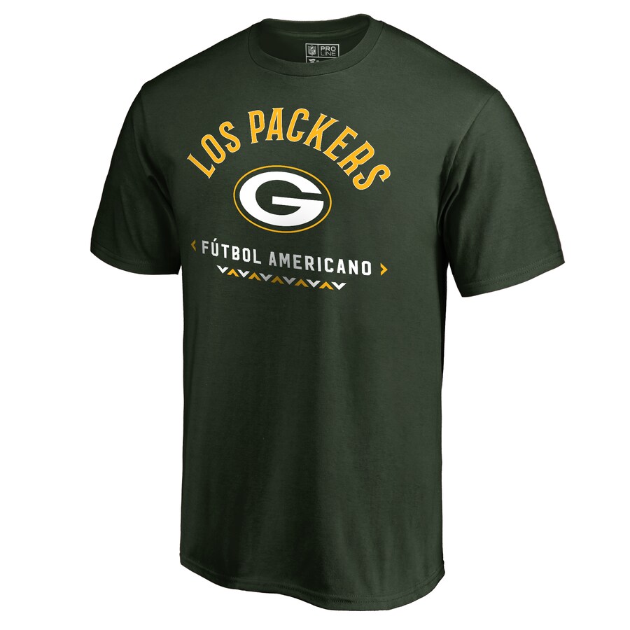 Men's Green Bay Packers Green Futbol Americano T-Shirt - ujerseystore